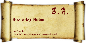 Bozsoky Noémi névjegykártya