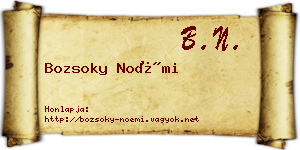 Bozsoky Noémi névjegykártya